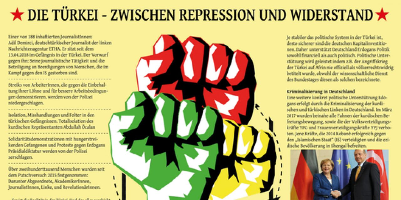 Wandzeitung der Initiative Kurdistan Solidarität Stuttgart