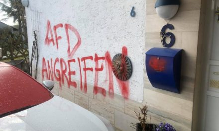 Scheibenbruch und Farbe bei AfDlerin