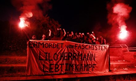 Transpi Aktion zum 81. Todestag von Lilo Herrmann