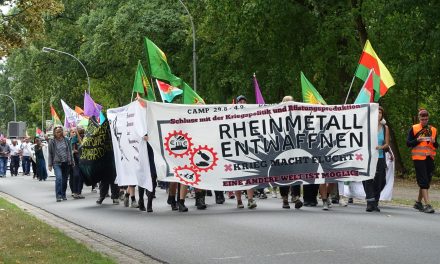Rheinmetall entwaffnen Camp 2019 – Mobi-Video mit Antikriegs Theater