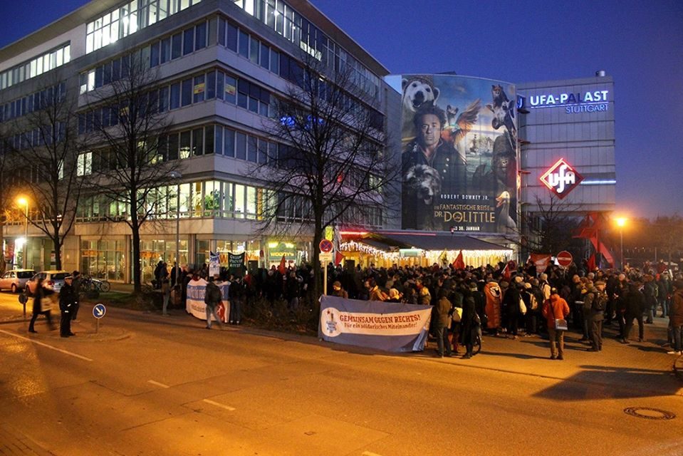Kundgebung vor der Stuttgarter FDP-Zentrale