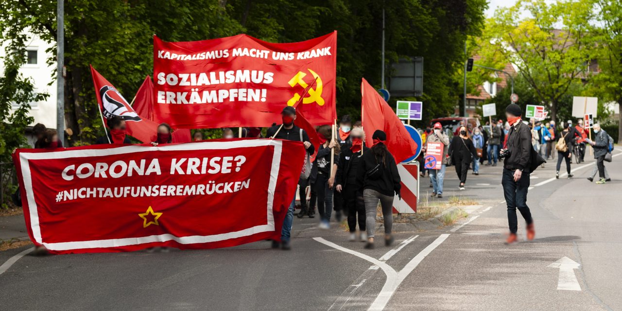 Unangemeldete 1. Mai Demonstration in Waiblingen