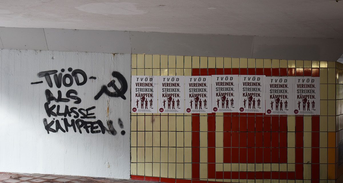 Parolen zur TVÖD Runde im Stadtbild