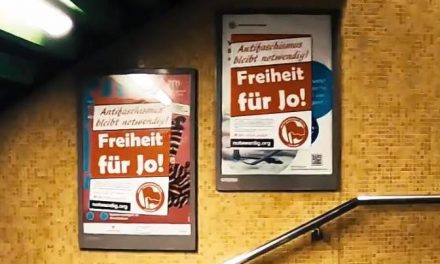 Plakataktion: Freiheit für die Inhaftierten Antifas