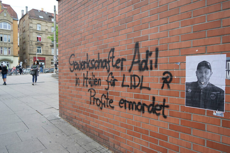 Siamo tutti Adil – Gewerkschafter Adil Belakhdim für LIDL Profite ermordet