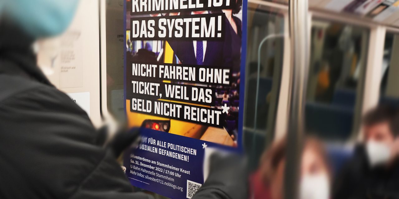 Video und Fotos zur Silvester Mobilisierung – Stadtteil-Tour, Bannerdrop, Plakatierung